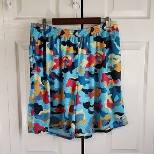 Champion Multi-Tone Camo Mesh Shorts Size 2XL Internal Drawstring Pockets Logo